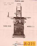 Reid Bros.-Reid 618V, 2-B Surface Grinder, Instructions and Parts Manual 1950-2-B-618V-02